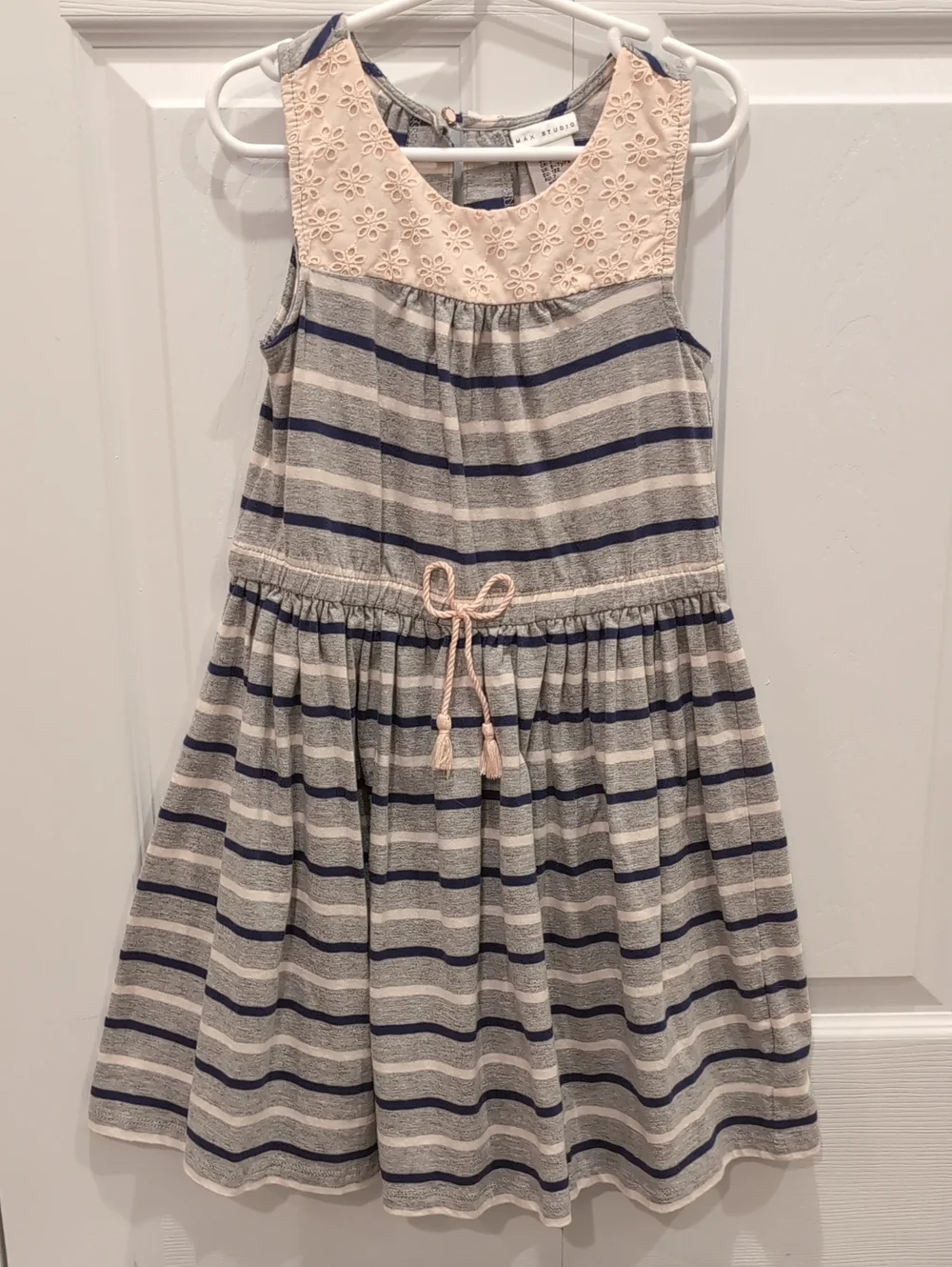 Max Studio Navy & Blush Striped Knit Dress